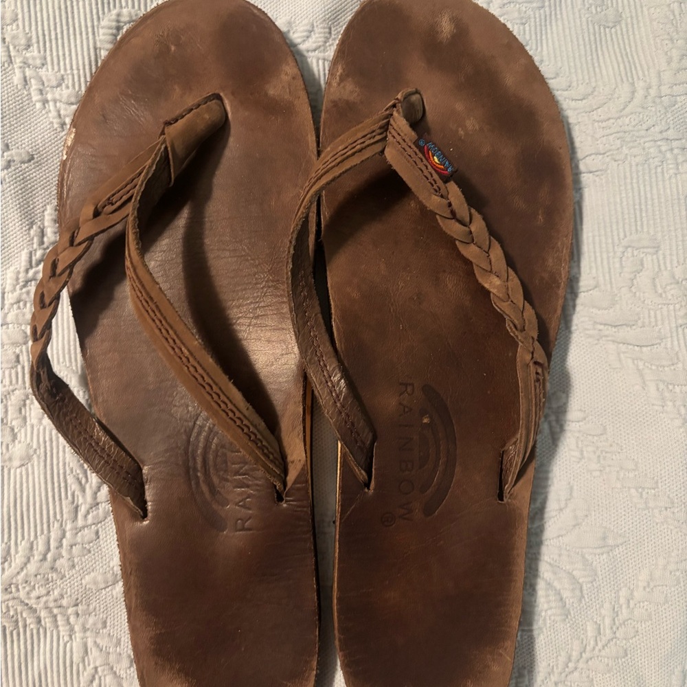 Rainbow Tan Leather Sandals